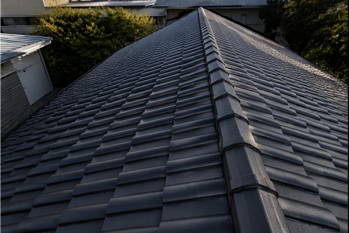 The same roof after RoofCraft's work — an even, dark, unbroken surface.
